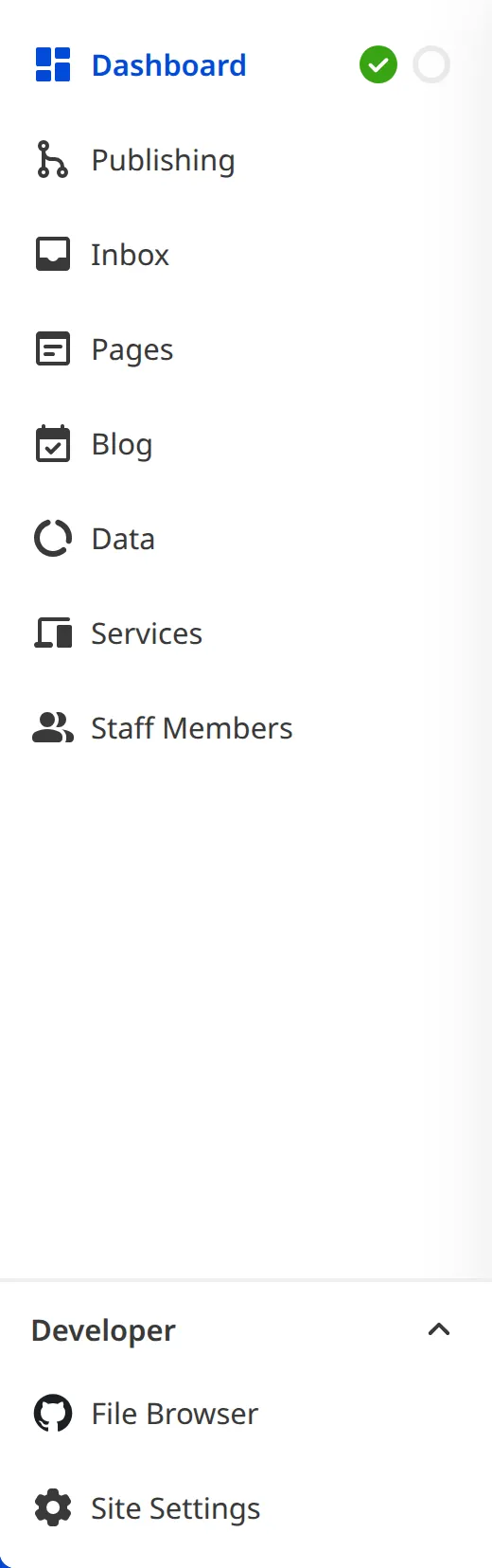 A screenshot of the Site Navigation shows links to pages for managing your Site content.