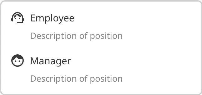 A dropdown menu shows two structure options, Employee and Manager, when clicking the Add button on an array input.