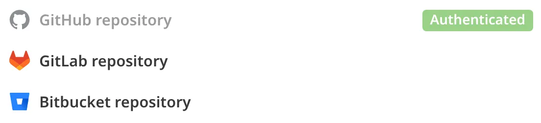 A screenshot of the list of Git providers shows the green shield icon indicating that GitHub is authenticated through CloudCannon.