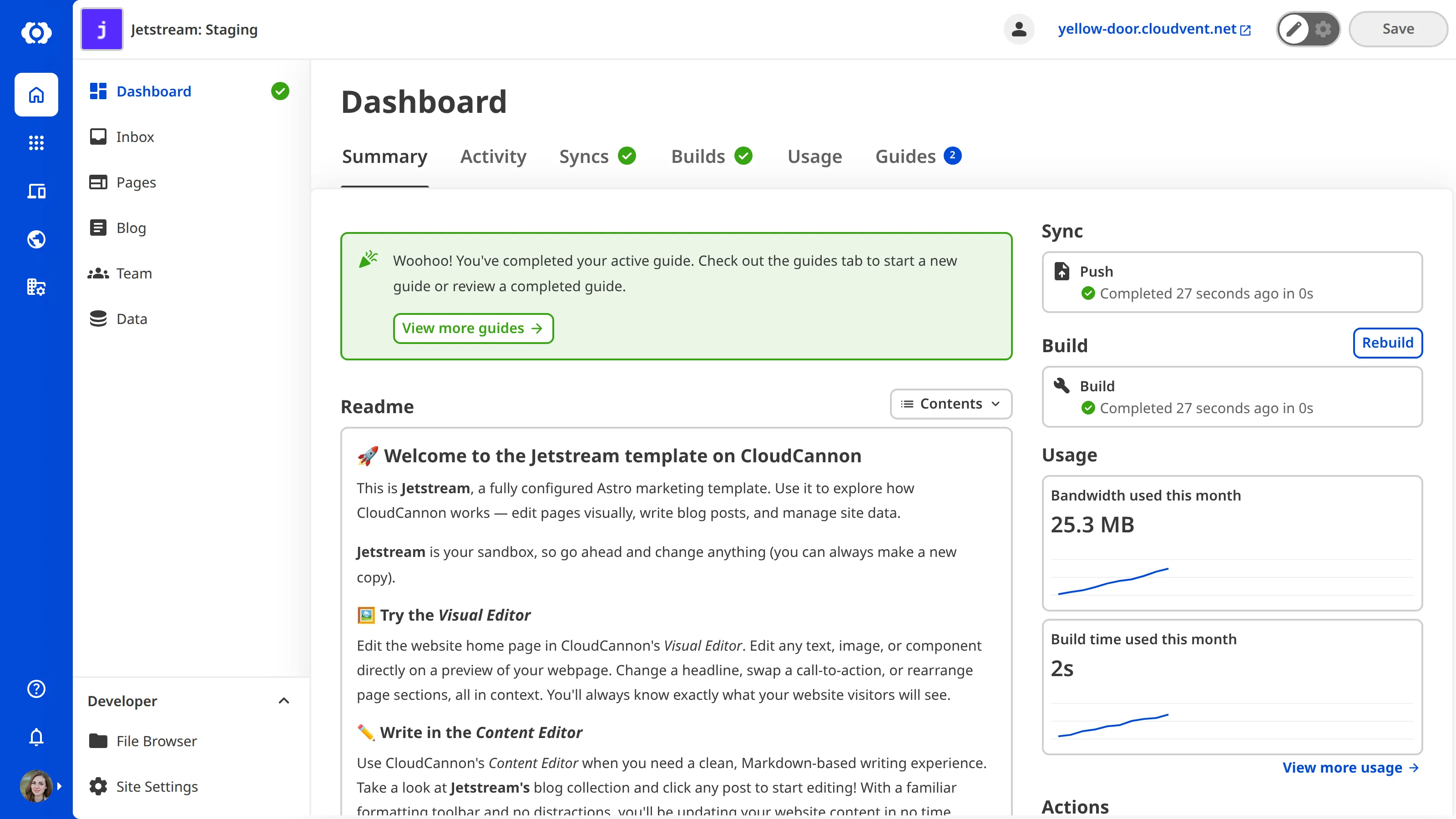 The Site Dashboard A screenshot of the Site Dashboard Summary tab shows recent Site activity and information.